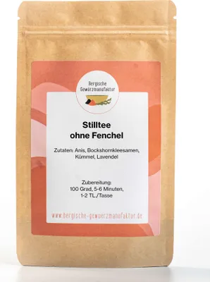 Produktbild von Stilltee ohne Fenchel mit Anis, Bockshornklee, Kümmel und Lavendel, 100 Gramm