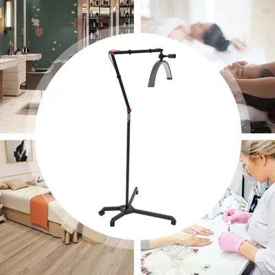 Produktbild von Halbmond LED-Stehlampe - Fülllicht 61 cm - 36 W - 220 V AC - Höhenverstellbar für Kosmetik/Salon - Schwarz