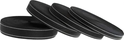 1m / Meterware Gurtband reflektierend, Reflektorband, schwarz, Größenwahl