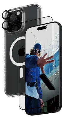 Zdjęcie produktu dla PanzerGlass ® 3-in-1 Protection Bundle iPhone 16 Pro Max, Apple, Apple - iPhone 16 Pro Max, Aplikacja na sucho, Odporny na zadrapania, Odporny na wstrząsy, Przezroczysty, 1 szt.