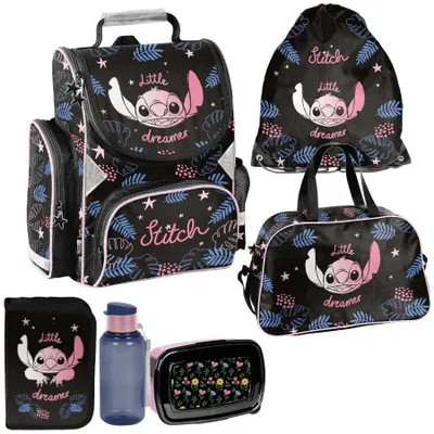 Immagine prodotto di Set scolastico Mega – STITCH Set zainetto da scuola da 6 pezzi per bambini e bambine, classi 1–3, Disney Lilo e Stitch