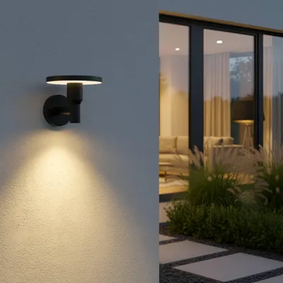 Produktbild von LUMILED LED Außenwandleuchte CCT 12W 3000-6500K IP65 Schwarz Wandleuchte Außen Modern Aluminium Warmweiß Neutralweiß Kaltweiß Außenlampe Fassadenlampe Wandlampe Garten Terrasse Eingang