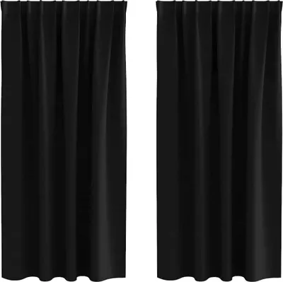 Immagine prodotto di vidaXL Tende oscuranti con anelli 2 pezzi Nero 175 x 140 cm