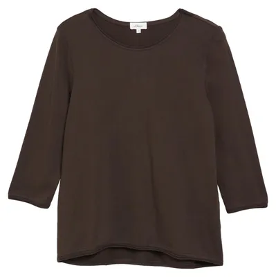Produktbild von s.Oliver Damen T-Shirt mit 3/4-Ärmeln im Relaxed Fit in Braun Größe 34