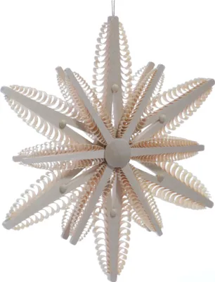 Productafbeelding van Vensterdecoratie: Ster met 3 lagen, met kleine sparren. Diameter: 19 cm. Nieuw