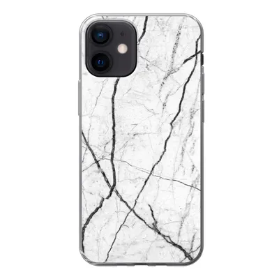 Produktbild von MuchoWow® Handyhülle Schutzhülle Hülle für iPhone 12 Marmor - Schwarz - Weiß Silikon Softcase Handy Hülle - Schutzhülle