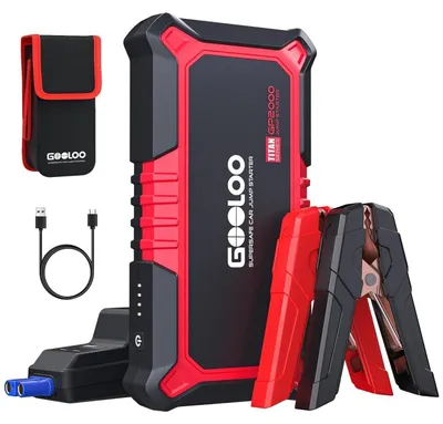 Zdjęcie produktu dla Powerbank do rozruchu samochodów 12V o pojemności 2000A (do silników benzynowych o pojemności do 8.0L i silników diesla do 6.0L) z szybkim ładowaniem USB i oświetleniem LED
