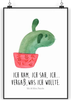 Produktbild von Mr. & Mrs. Panda Bild Kaktus Mama DIN A5 - Weiß - Geschenk, Plakat, Kunstdruck, Ärger, Büro, Kakteen, Wandbild, Motivation, wanddeko, drucke, Quote