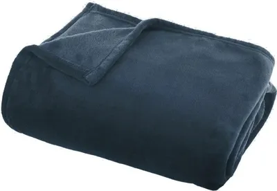 Produktbild von Atmosphera Karo-Decke - blau - Polyester - 125 x 150 cm