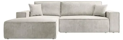 Produktbild von Selsey Farese – Ecksofa mit Cordbezug, Schlaffunktion und Stauraum, Creme, links
