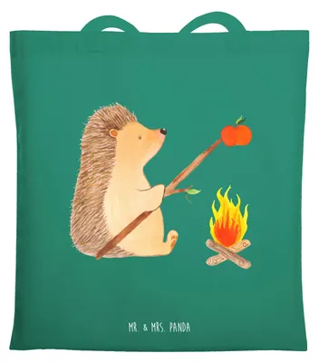 Produktbild von Mr. & Mrs. Panda Jutebeutel Igel Grillen - Mint - Geschenk, Laptoptasche, Lustige Sprüche, Spruch, Ziele, Shopping Tasche, Schultasche, Sinn Des Lebens, Motivation