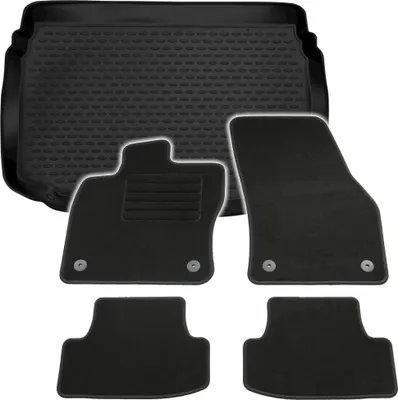 Produktbild von Gummi-Kofferraumwanne + Fußmatten Set für VW T-Roc, Bj. 11/2017-