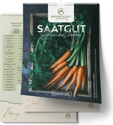 Produktbild von Saisonkalender für Obst und Gemüse - Ewiger Aussaatkalender Gartenkalender mit Illustrationen und Bauernweisheiten (Wandkalender)