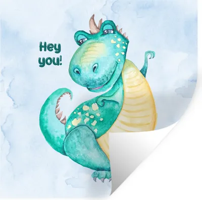 Produktbild von MuchoWow® Wandtattoo Wandsticker Wandaufkleber Dinosaurier - Zitate - Kinderzimmer - Jungen - Mädchen - Kinder 30x30 cm Selbstklebend und Repositionierbar - Repositionierbar - Wasser abweisend