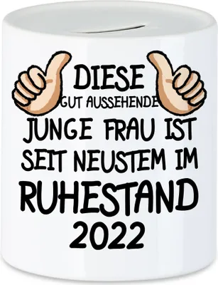 Produktbild von Rentnerin 2022 Spardose Rente Lustig Spruch Ruhestand Rentner Pension