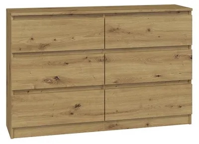 Produktbild von Topeshop M6 120 ARTISAN, Eiche, 6 Schublade(n), Partikelbord, Einfarbig, Modern, Partikelbord
