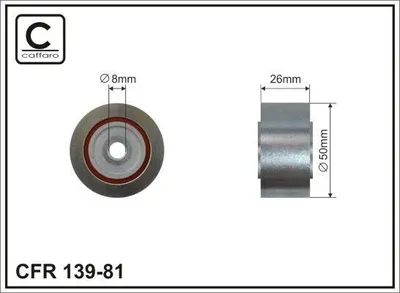 Produktbild von CAFFARO 139-81 Umlenkrolle Keilrippenriemen 50mm für FIAT DUCATO Pritsche/Fahrgestell (230) DUCATO Kasten (244) DUCATO Pritsche/Fahrgestell (244)