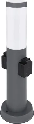 Produktbild von LED Sockelleuchte, Edelstahl, 2x Steckdose, H 45 cm