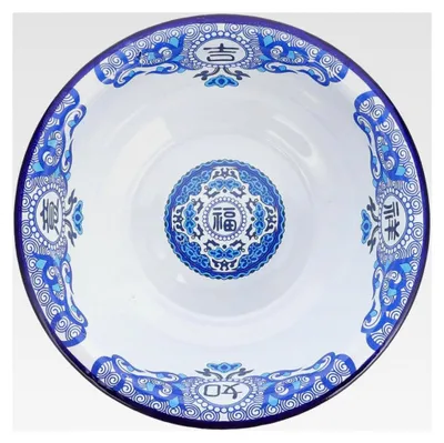 Produktbild von Emaillierte Suppenschüssel 24 cm Dickwandig Robuste Emaille Runde Vintage Schale Stapelbar und Vielseitig für Haushalt und Haustiere