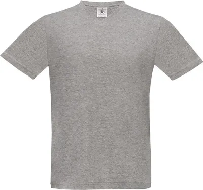 Produktbild von B&C Herren T-Shirt V-Ausschnitt Basic V-Neck Shirt Basic Tee Shirt, Größe:S, Farbe:Sport Grey