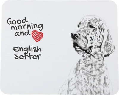Produktbild von English Setter, Englischer Setter - Mauspad mit Druck, personalisiertes Mauspad mit Hund, einzigartiges Gadget für Büroangestellte von Art-Dog.
