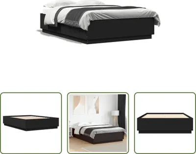 Produktbild von The Living Store Bettgestell Schwarz 120x200 cm Holzwerkstoff