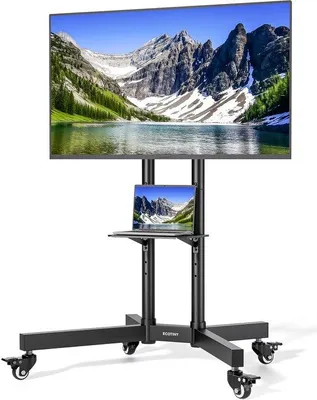Immagine prodotto di Azomor: supporto TV mobile e regolabile con ripiano per schermi fino a 85 pollici