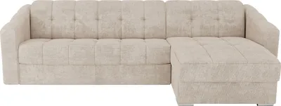 Produktbild von Eckschlafsofa mit Matratze - Strukturstoff - Beige - Liegefläche 160 cm (breite Latten) - Matratze 14 cm - DARIELO