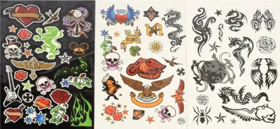 Produktbild von tattoo-Aufkleberbogen mit leuchtendem Blau