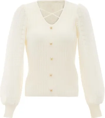 Produktbild von NAEMI damen strickjacke - wollweiss, XS/S