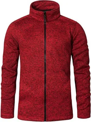 Produktbild von Strick-Fleece Jacke C+ Plus Size Herren, Rot-Melange, XXXL