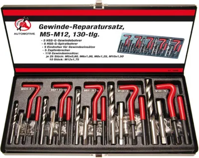 Image de KRAFTMANN 19500 Kit de réparation de filetage, M5 - M12, 130 pcs.