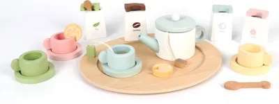 Image de Rebecca Mobili Jeu de service à thé avec accessoires pour enfants Videira A partir de 3 ans Bois Multicolore
