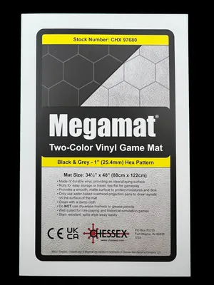 Immagine prodotto di Tappetino da gioco Chessex Megamat reversibile con caselle esagonali da 1 pollice, nero-grigio – Offerta