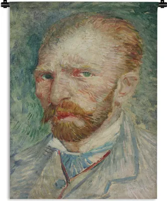 Produktbild von MuchoWow® Wandteppich Wandbehang Selbstporträt - Vincent van Gogh 120x160 cm Tapisserie Dekoration Wandtuch - Wohnzimmer - Moderne