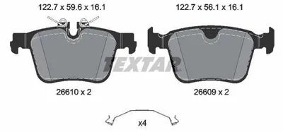 Produktbild von TEXTAR Bremsbeläge Satz Hinten für VOLVO XC60 II (246) 2661001