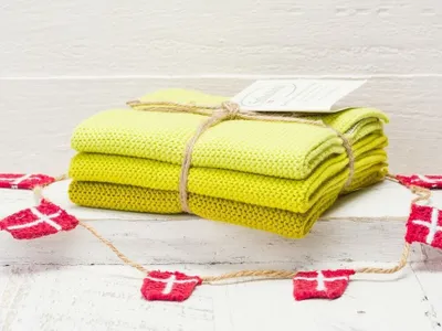 Produktbild von Solwang Wischtuch ZITRONELLE KOMBI gestrickt 3er Set Küchentuch Spültuch Putzen