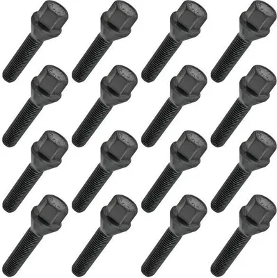 Immagine prodotto di 16x bullone ruota, M12x1,50, lunghezza filettatura: 45 mm, collare conico, SW17, nero