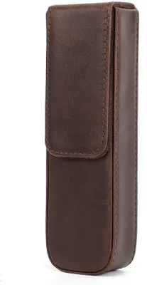 Produktbild von Leder-Etui für Stifte, 2 Halter, Reisehülle, elegantes Büro-Accessoire, Organizer