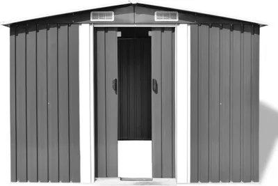 Image de vidaXL Abri de jardin Gris Métal 257 x 205 x 178 cm