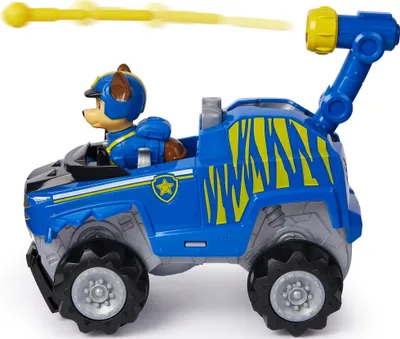 Produktbild von PAW Patrol Jungle Pups - Tiger-Fahrzeug mit Chase-Figur (Basis Fahrzeug), Polizeiwagen, PAW Patrol, 3 Jahr(e), Kunststoff, Schwarz, Blau