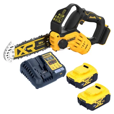 Zdjęcie produktu dla Akumulatorowa pilarka do przycinania DeWalt DCMPS 520 P2 18 V 20 cm bezszczotkowa + 2x akumulator 5,0 Ah + ładowarka