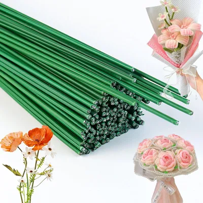 Productafbeelding van Bloemendraad Groen 100 Stuks 30 cm Floristendraad voor Handwerk en Bloemstukken