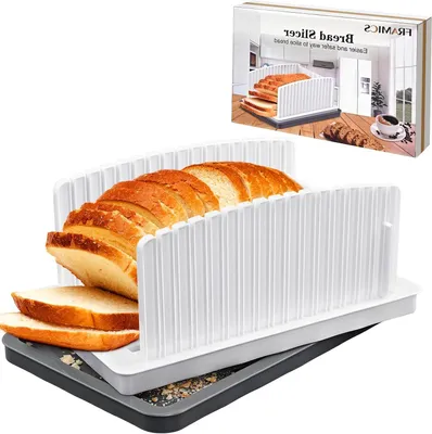 Productafbeelding van Broodschaaf met lade - Broodsnijder - Zelf brood snijden - Verstelbare breedte - 33.5 cm - Wit