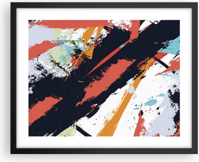 Produktbild von Gerahmtes Poster - Schwarzer Rahmen - Abstraktion Graffiti Modern - 50x40 cm - Wand Bild - Wanddeko - Wandbilder - Wandposter - Bilderrahmen - Bilder - Kunstdruck - Wandbild - P2BAA50x40-4257