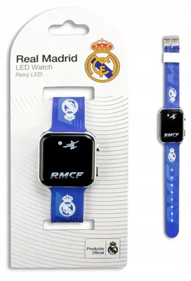 Zdjęcie produktu dla Zegarek LED Real Madryt Real Madrid niebieski silikonowy dziecięcy dla fana / RM00017