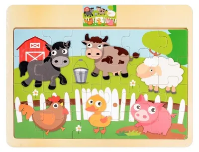 Produktbild von Holzpuzzle „Haustiere“, 24 Teile
