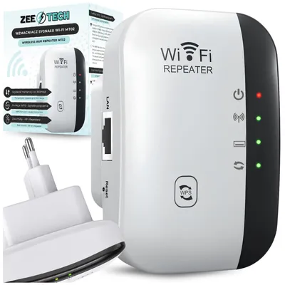 Zdjęcie produktu dla WZMACNIACZ SYGNAŁU WIFI MOCNY ZASIĘG 300 Mb/s REPEATER 2 TRYBY FUNKCJA WPS