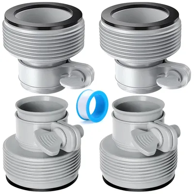 Image de Kit d'adaptateurs en 4 pièces pour tuyaux de piscine