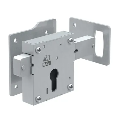 Produktbild von BASI - Aufschraub-Torschloss - ATS 80 - Lochung: PZ - Holztore - 6-tourig - Dorn: 39 mm - R/L - 9900-0005